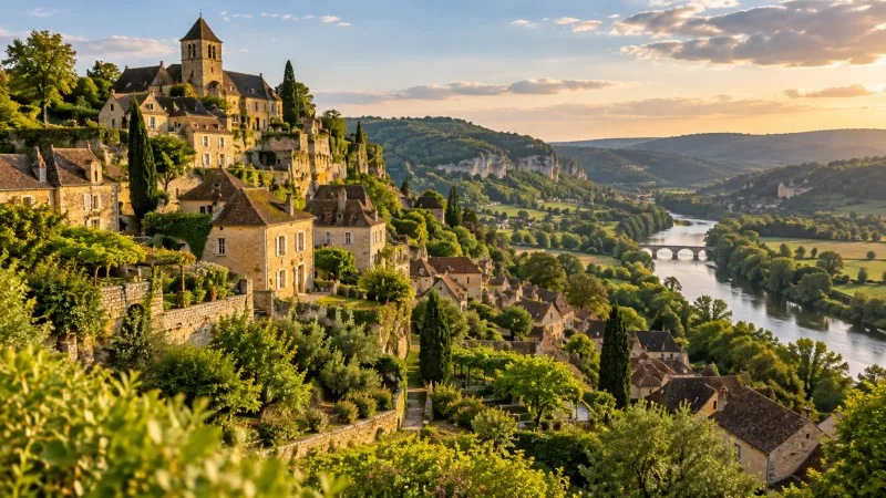 Paysage du Périgord noir et vallée de la Dordogne