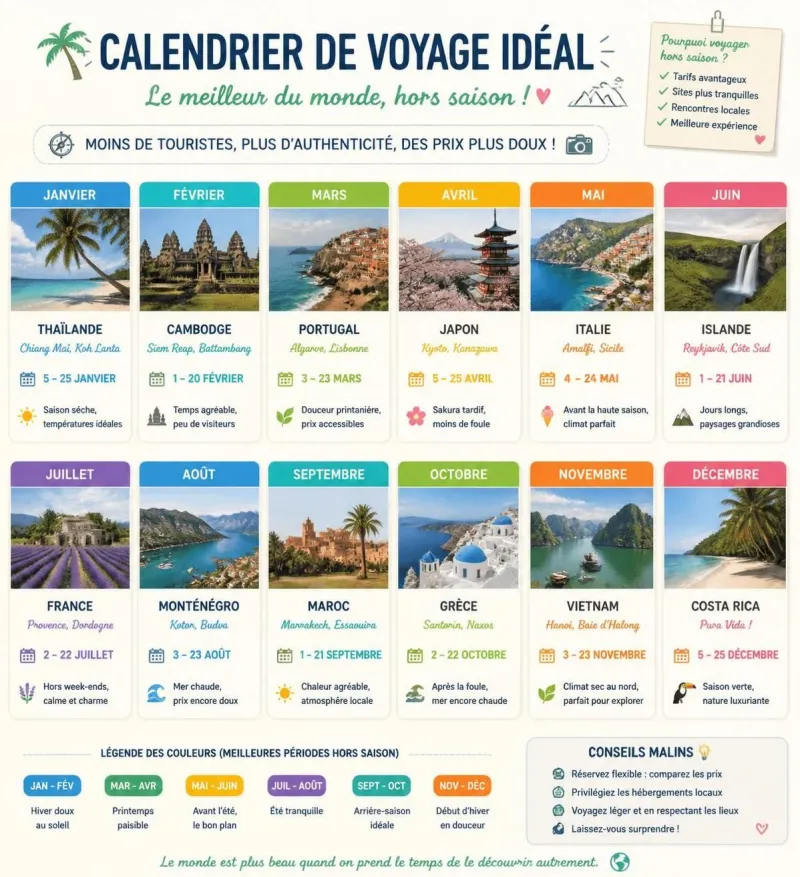 découvrez les avantages du tourisme hors saison et explorez les meilleures destinations pour voyager autrement, en profitant de sites moins fréquentés et de tarifs avantageux.